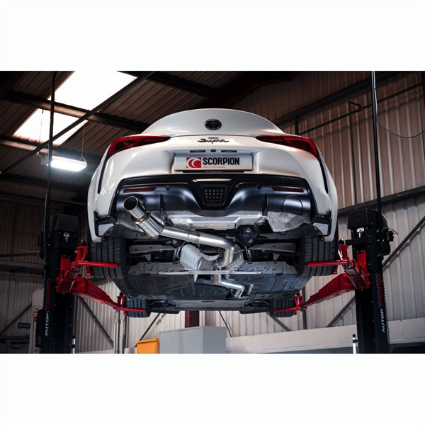 Scorpion cat-back udstødning til Toyota Supra A90 3.0T, set bagfra