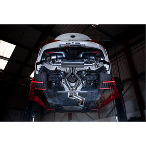 Scorpion cat-back udstødning til Toyota Supra A90 3.0T uden GPF, Ascari, set nedefra