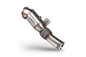 Scorpion downpipe til Toyota Supra A90 3.0T GPF, set skråt bagfra