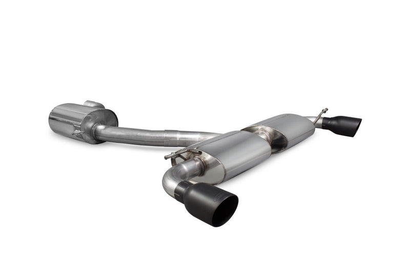 Scorpion cat-back udstødning til VW MK6 Golf GTI – resoneret, Daytona Ceramic, set skråt bagfra