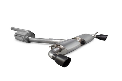 Scorpion cat-back udstødning til VW Scirocco R – resoneret, Daytona Ceramic, set skråt bagfra
