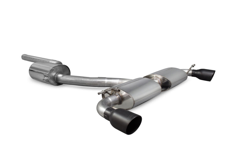 Scorpion cat-back udstødning til VW Scirocco R – resoneret, Daytona Ceramic, set skråt bagfra