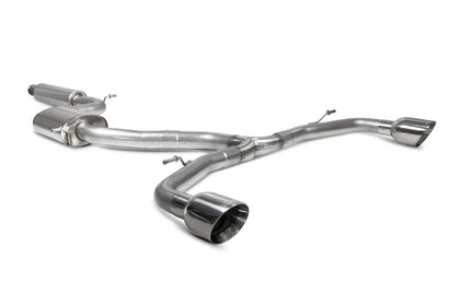 Scorpion GPF-back udstødning til VW MK8 Golf GTI – resoneret, Daytona, set skråt bagfra