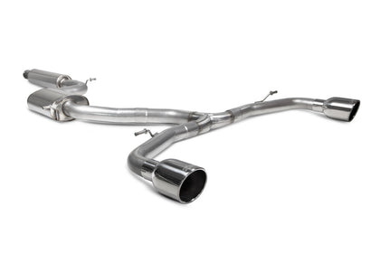 Scorpion GPF-back udstødning til VW MK8 Golf GTI – resoneret, Indy, set skråt bagfra