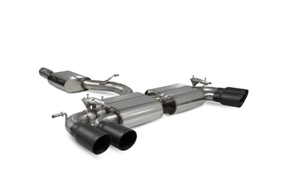 Scorpion GPF-back udstødning til VW MK8 Golf R med ventiler, Daytona Ceramic, set skråt bagfra