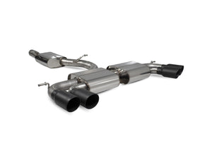 Scorpion GPF-back udstødning til VW MK8 Golf R – resoneret, Daytona Ceramic, set skråt bagfra