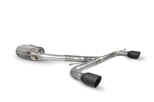 Scorpion cat-back udstødning til VW MK6 Golf GTI – resoneret, Daytona Ceramic, set skråt bagfra