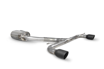 Scorpion cat-back udstødning til VW MK6 Golf GTI – resoneret, Daytona Ceramic, set skråt bagfra