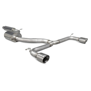 Scorpion cat-back udstødning til VW Golf MK7.5 1.5 TSI – resoneret, set skråt bagfra