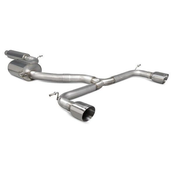 Scorpion cat-back udstødning til VW Golf MK7.5 1.5 TSI – resoneret, set skråt bagfra
