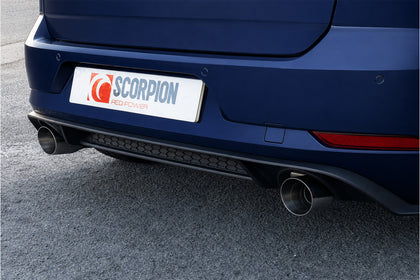 Scorpion cat-back udstødning til VW Golf MK7.5 1.5 TSI – resoneret, endrør tæt på