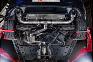 Scorpion cat-back udstødning til VW Golf MK7.5 1.5 TSI – resoneret, set nedefra