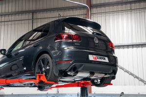 Scorpion cat-back udstødning til VW MK6 Golf GTI – ikke-resoneret, Daytona Ceramic, set fra siden