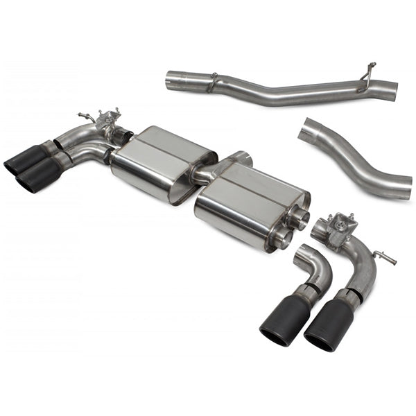 Scorpion Non-Resonated Cat/GPF Back System with Electronic Valves - VW MK7.5 Golf R - Monaco Ceramic