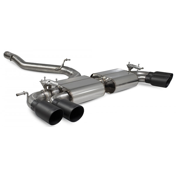 Scorpion Non-Resonated Cat/GPF Back System with Electronic Valves - VW MK7.5 Golf R - Daytona Ceramic
