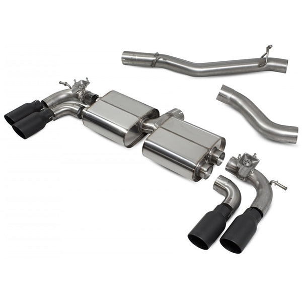 Scorpion Non-Resonated Cat/GPF Back System with Electronic Valves - VW MK7.5 Golf R - Daytona Ceramic