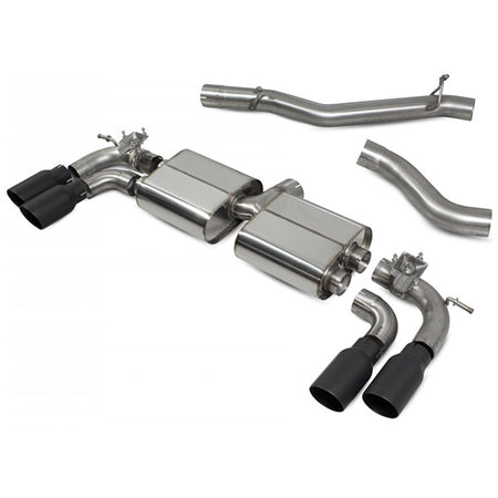 Scorpion Non-Resonated Cat/GPF Back System with Electronic Valves - VW MK7.5 Golf R - Daytona Ceramic