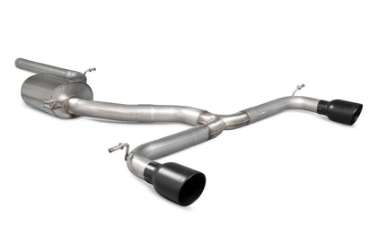 Scorpion cat-back udstødning til VW MK7.5 Golf GTI (Non-GPF Model), Daytona Ceramic, set skråt bagfra