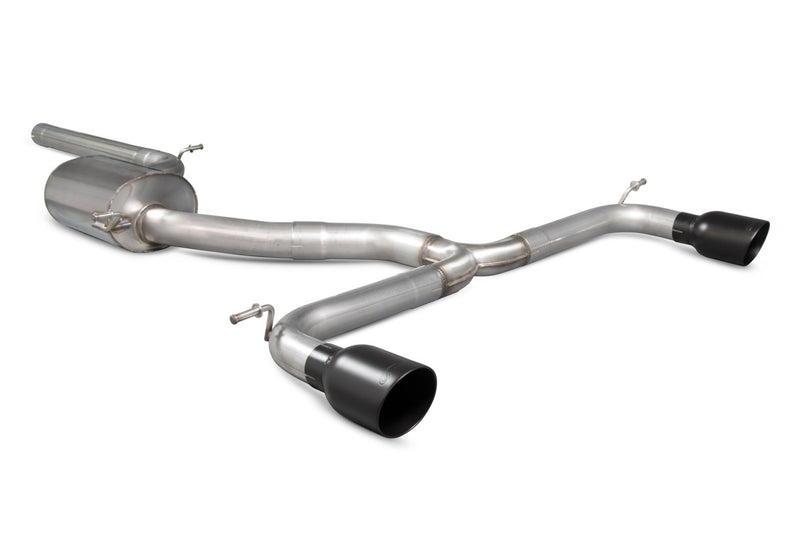 Scorpion cat-back udstødning til VW MK7.5 Golf GTI (Non-GPF Model), Daytona Ceramic, set skråt bagfra