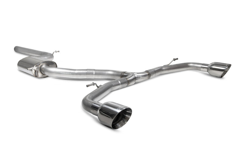 Scorpion GPF-back udstødning til VW MK8 Golf GTI – ikke-resoneret, Daytona, set skråt bagfra