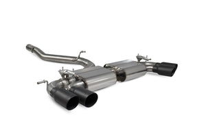 Scorpion GPF-back udstødning til VW MK8 Golf R med ventiler, Daytona Ceramic, set skråt bagfra