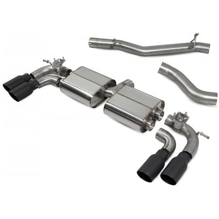 Scorpion Non-Res Cat/GPF Back System with Electronic Valves - VW MK8 Golf R - Daytona Ceramic
