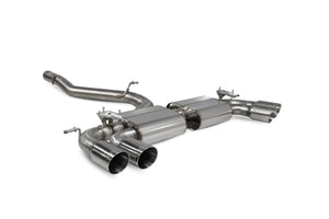 Scorpion GPF-back udstødning til VW MK8 Golf R med ventiler, Daytona, set skråt bagfra