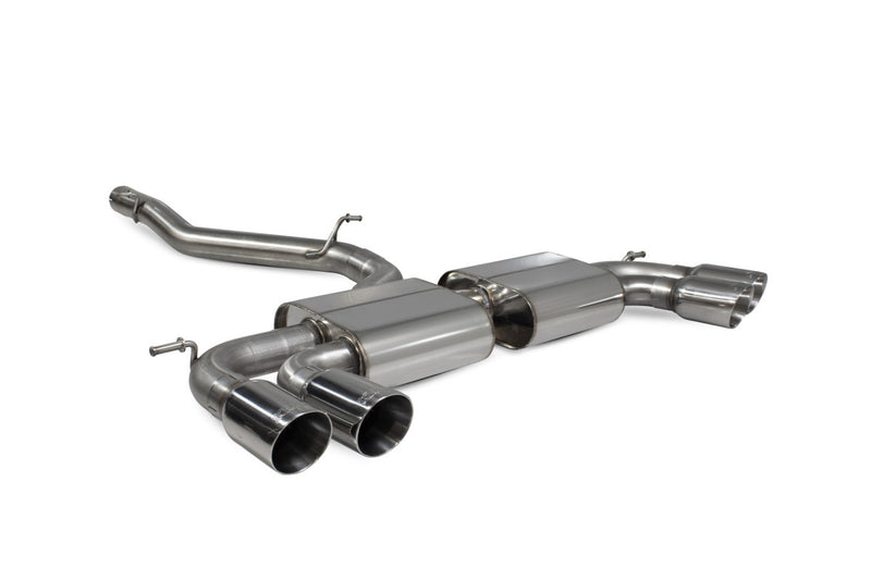 Scorpion GPF-back udstødning til VW MK8 Golf R – ikke-resoneret, Daytona, set skråt bagfra