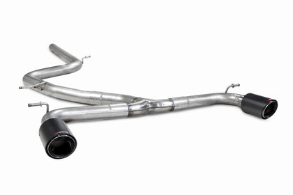 Scorpion cat-back udstødning til VW Golf MK7 GTD – ikke-resoneret, Ascari (Twin), set skråt bagfra