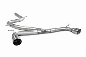 Scorpion cat-back udstødning til VW Golf MK7 GTD – ikke-resoneret, Daytona (Twin) Ceramic, set skråt bagfra