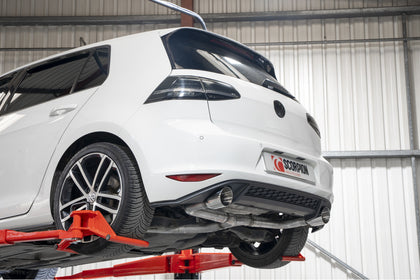 Scorpion cat-back udstødning til VW Golf MK7 GTD – ikke-resoneret, Daytona (Twin) Ceramic, set fra siden