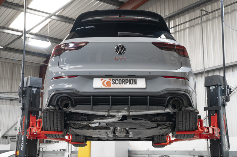 Scorpion GPF-back udstødning til VW MK8 Golf GTI Clubsport, Ascari, set bagfra