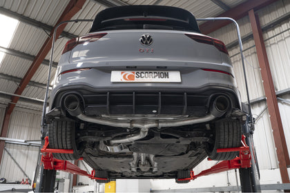 Scorpion GPF-back udstødning til VW MK8 Golf GTI Clubsport, Ascari, set nedefra