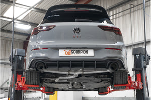 Scorpion GPF-back udstødning til VW MK8 Golf GTI Clubsport, Ascari, set bagfra