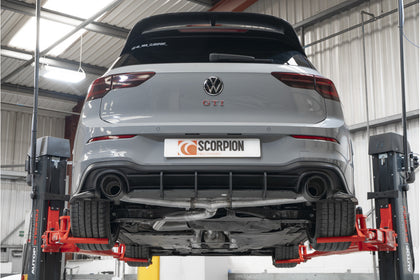 Scorpion GPF-back udstødning til VW MK8 Golf GTI Clubsport, Ascari, set bagfra