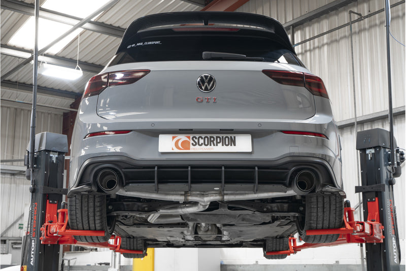 Scorpion GPF-back udstødning til VW MK8 Golf GTI Clubsport, Ascari, set bagfra