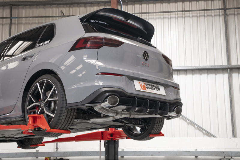 Scorpion GPF-back udstødning til VW MK8 Golf GTI Clubsport, EVO, set fra siden