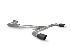 Scorpion cat-back udstødning til VW MK6 Golf GTI – ikke-resoneret, Daytona Ceramic, set skråt bagfra
