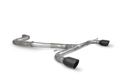Scorpion cat-back udstødning til VW MK6 Golf GTI – ikke-resoneret, Daytona Ceramic, set skråt bagfra