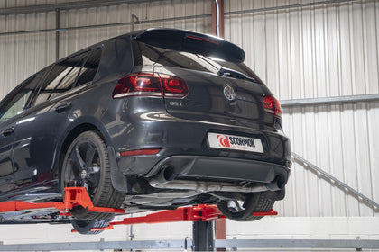 Scorpion cat-back udstødning til VW MK6 Golf GTI – ikke-resoneret, Daytona Ceramic, set fra siden