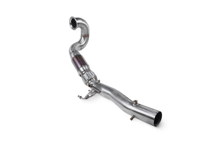 Scorpion SVWX060 downpipe med high-flow sportskatalysator til VW Golf 7.5 GTI GPF, TCR og Seat Leon Cupra 290 GPF – set skråt forfra