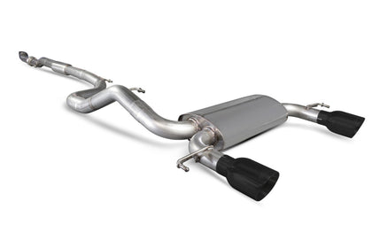 Scorpion cat-back udstødning til Opel Corsa E VXR – resoneret, Daytona Ceramic, set skråt bagfra