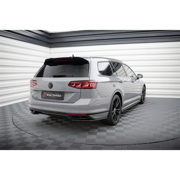 Maxton Rear Side Splitter VW Passat R-Line B8 Facelift - Gloss Black