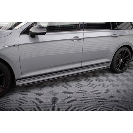 Maxton Side Skirts Diffusers VW Passat R-Line B8 Facelift - Gloss Black