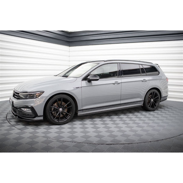Maxton Side Skirts Diffusers VW Passat R-Line B8 Facelift - Gloss Black