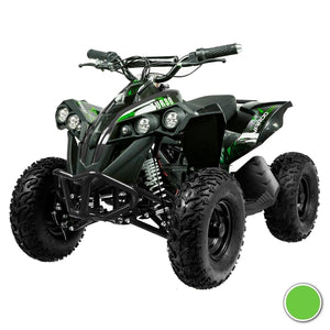 Grøn Mini EL ATV Turbo Brushless 1060W med robuste dæk, kraftig forfjeder og sporty design til terrænkørsel