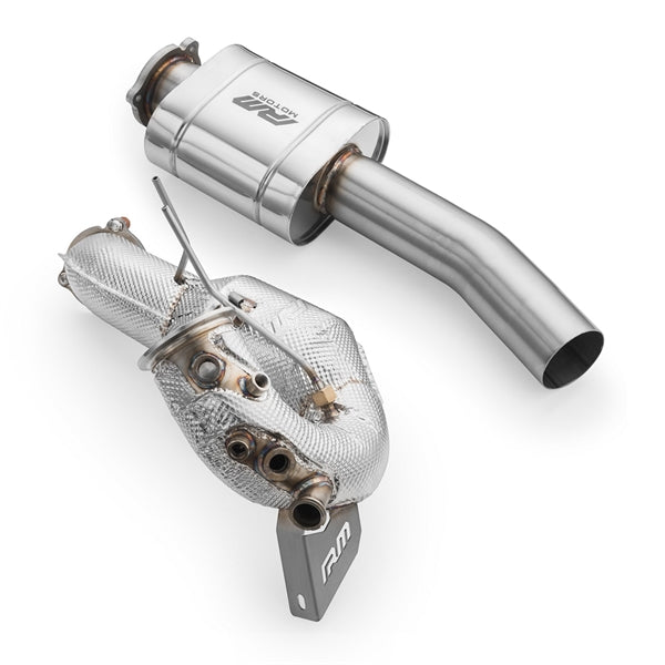 RM Motors Downpipe Sæt Audi A4 S4 / Avant Quattro / Avant 3.0 TDI, OBD, Med Lyddæmper Og Varmeskjold