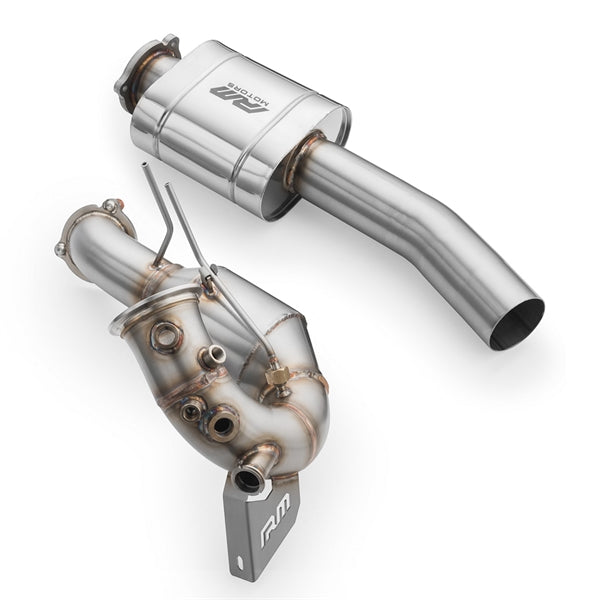 RM Motors Downpipe Sæt Audi A4 S4 / Avant Quattro / Avant 3.0 TDI, Uden Katalysator, Med Lyddæmper, Sæt med Lyddæmper Og Uden Varmeskjold