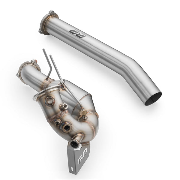 RM Motors Downpipe Sæt Audi A4 S4 / Avant Quattro / Avant 3.0 TDI, Uden Katalysator, Uden Lyddæmper, Sæt med Lyddæmper Og Uden Varmeskjold