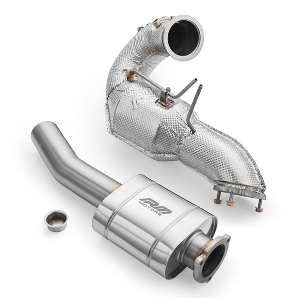 RM Motors Downpipe Sæt Audi A7 Sportback 3.0 TDI, MS, Med Lyddæmper Og Varmeskjold
